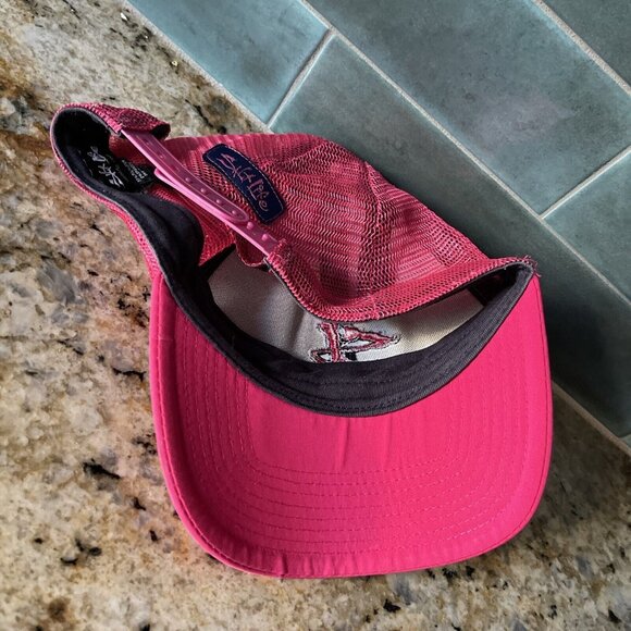 Salt Life Baseball Hat Hot Pink Tropical Bright Mesh Adjustable Snapback Beach - Picture 5 of 6